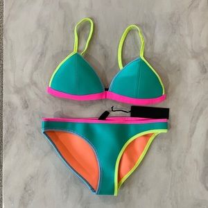 Colorful Neoprene Triangl Bikini